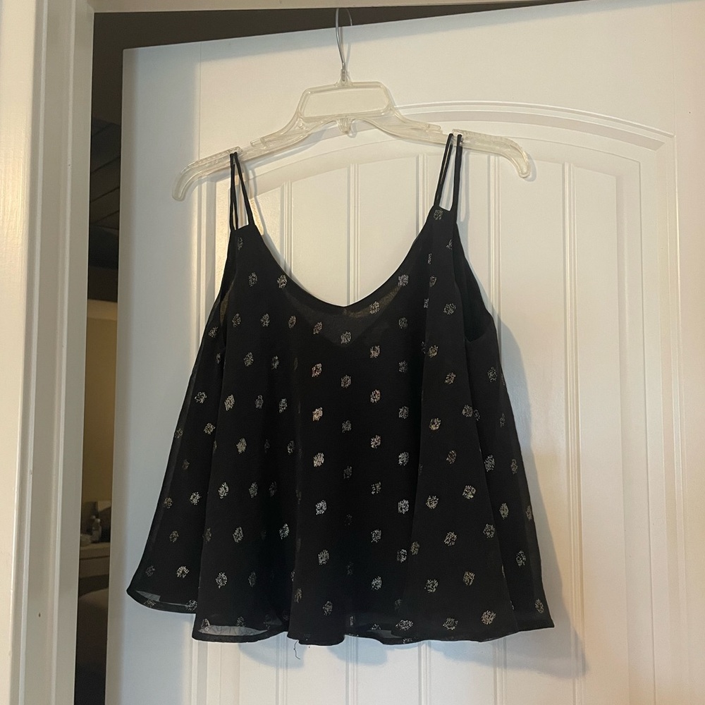 Black and Gold Babydoll Tank